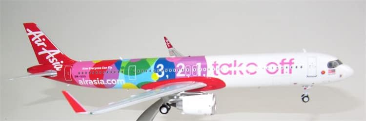 Inflate 200 AirAsia Airbus A321-251nx 9M-VAA со Stand Limited Edition Limited Edition 1/200 Diecast Aircraft Pre-изграден модел