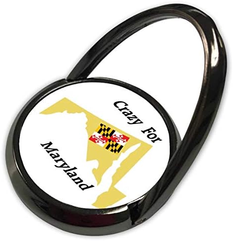 3drose леќи Уметност од Флорен - Луда за вашата држава - Слика на зборови луда за Мериленд со знаме на државен преглед - Телефонски прстен