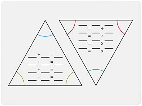 Суво бришење табла математика факт семејни триаголници за додавање, одземање, множење и поделба, табла од 9 x 12 инчи за училишна училница