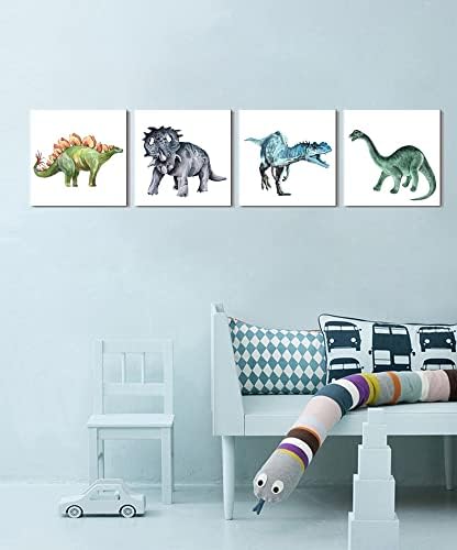 Popuwall диносаурус wallидни слики диносаурус wallидна уметност, момчиња соба платно wallидна уметност, диносауруси уметнички дела