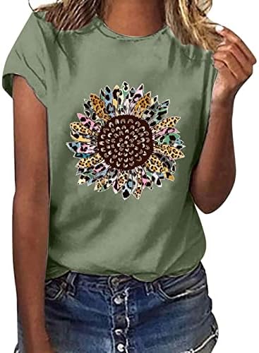 Кошула со етнички стил за жени со краток ракав летен случај, плус големина маичка кошула екипаж маица маичка за џемпери Туника врвови