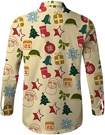 Божиќни кошули на Вокачи, Божиќ, копче надолу Божиќ Дедо Мраз Клаус Свртете ја јака за забави Костими на Хавајски плажа дизајнер кошула
