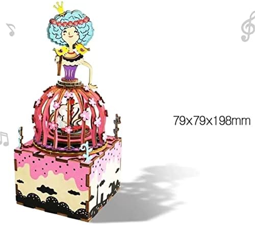 Musical Musical Box DIY 3D загатка Музичка кутија Дрво занаетчиска ротација Десктоп декорација Музичка кутија за роденденска музика кутија