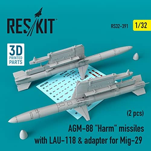 Reskit RS32-0391 1/32 AGM-88 штети ракети со LAU-118 & адаптер за MIG-29 2 компјутери