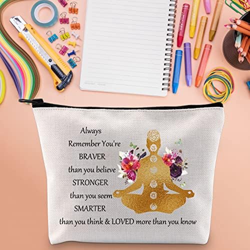 Wzmpa yoga lубовник козметичка торба Инструктор за јога подарок Вие сте похрабри посилни попаметни отколку што мислите