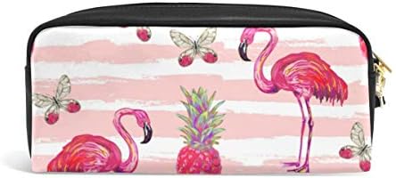 Алаза симпатична молив за молив Тропски фламинго ананас пеперутка розова лента Пенки за пенкало, организатор ПУ кожа коместична торба за