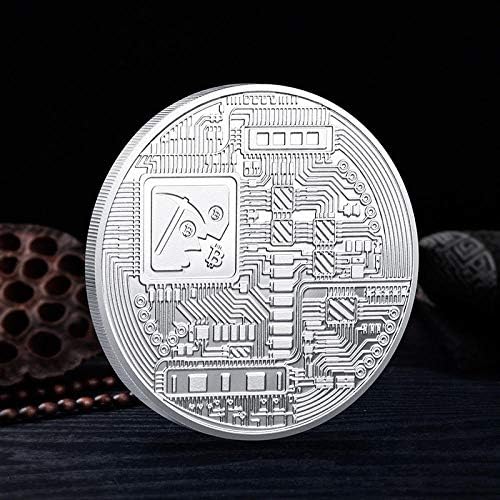 Сребрена Колекционерска Декоративна Монета Со Заштитник Дигитален Биткоин Занает