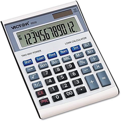 Виктор 6500 6500 Извршен калкулатор за заем за десктоп, 12-цифрен ЛЦД