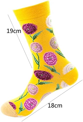 Vesniba 5 пара женски чорапи печатени чорапи подароци памучни долги смешни чорапи за жени новини забавни слатки чорапи 5T девојки чорапи