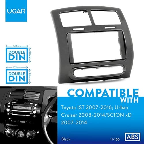 Ugar 11-166 Car Dash Radio Installent Mounting Fascia Kit компатибилен за Toyota IST 2007-; Urban Cruiser 2008-2014/Scion XD 2007-2014