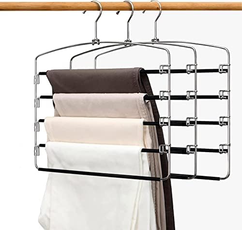 Панталони за отстапување закачалки простор заштеда на панталони што не се лизгаат закачалки од не'рѓосувачки челик закачалки за заштеда