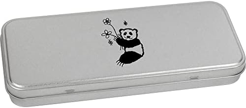 Азиеда „Панда држејќи метални калај/кутија за складирање на канцелариски материјали за канцелариски материјал