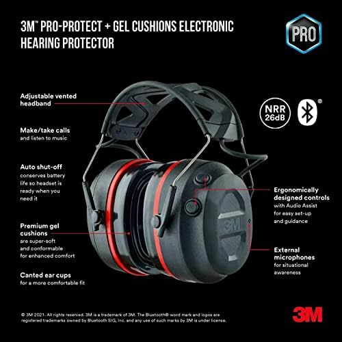 3M Pro-Protect + Gel Persion Electronic Shourd Protector со Bluetooth безжична технологија, NRR 26 dB & Kids Sulf Sulce, Purple, 23DB NRR