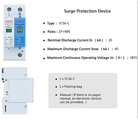 Axti YCS6-C 1P+NPE 20-40KA AC SPD House Surge Protector Заштитна заштита на уредот со низок напон