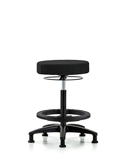Labtech Седење LT41975 Столче со висока клупа, ткаенина, најлонска база - црно стапало прстен, лизгање, сиво