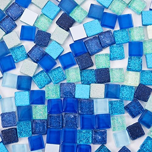 Пандахал 400 парчиња стаклен мозаик кабохон 10х4мм сина плоштад мозаични плочки рамен задниот дел од стакло кабохони мониста за занаети