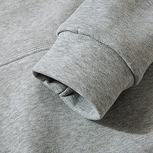 FMCHICO MENS 2-парчен обичен качулки пулвер џемпер врвови + панталони за влечење џеб сет спортски фитнес фитнес сетови