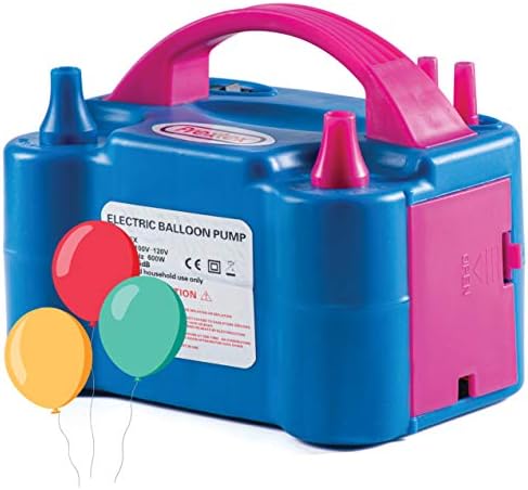 Prextex Електрични Балон Пумпа-Сина 110v 600W Преносни Балон Пумпа Со Воздух Вентилатор И Двојна Млазницата Балон Надувувач За