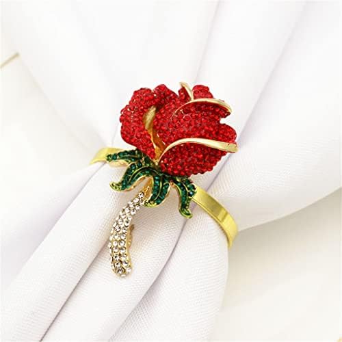 Lyе, 12 парчиња роза цвет, салфетка, хотелска венчаница за венчавки прстен прстен прстен прстен