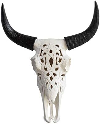 Близу и елени Cbi00 faux декоративни врежани крави череп wallид, природна реална реалност