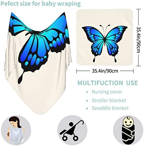 Yuyuy прилично пеперутка бебешка ќебе новородено покритие за прибирање ќебе за шетач за расадник за новороденчиња