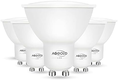 AOGOLO GU10 AC120V LED Светилки, 6 Парчиња Дневна Светлина Бела 4200K 50w Еквивалент, 500 Лумени, 5.5 W LED Рефлектор, Не Затемнети, Замена за Вдлабнати Рефлектори