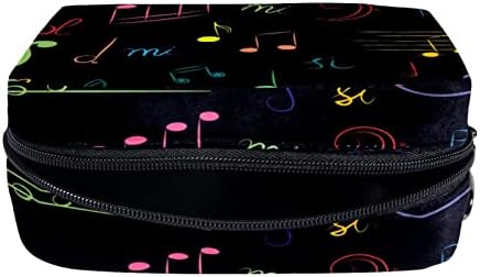 Тбуобт Торба За Шминка Патување Козметичка Торба Торбичка Чанта Чанта Со Патент, Забележува Музика Уметничка Боја