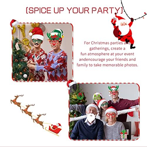 Levsupty 44pcs Божиќна забава Фото штанд со комплет за стапчиња за возрасни деца за Божиќна тема забава фаворизира украси за украси,
