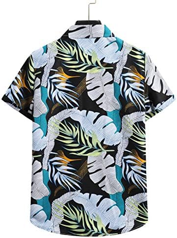 Кошули со кратки ракави маички мажи хавајски датум ноќна кошула празнична удобна цветна v врат памук тенок врв мажи