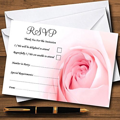 Зачудувачки Бледо Бебе Розова Роза Персонализирани RSVP Картички