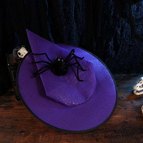 SOIMISS HALLOWEEN HAT WITH Облечете се со пајакот што не е ткаени ткаенини, шминка за шминка за маскарада на забави
