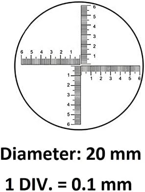 Додатоци за смикроскоп За Возрасни ДИВ Микрометар За Окулар од 0,1 мм - Биолошки Микроскоп Ретикуларна Скала Вкрстен Владетел-6-0-6 Површина Мерење Решетка Дијаметар 2