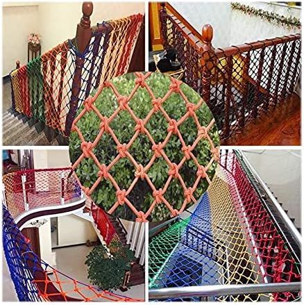 Happlignly портокалова заштитна мрежа за јаже, мрежа за безбедност на анти-паѓање, балкон за деца за миленичиња балкон анти-пад јаже