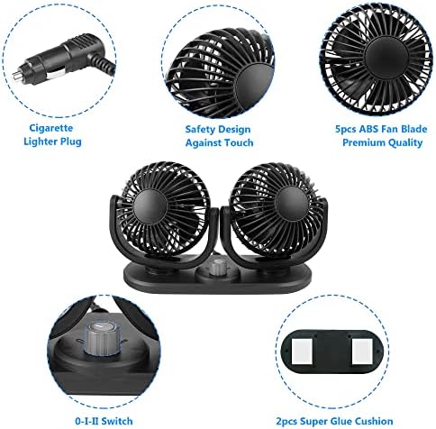 12v Вентилатори За Автомобил Вентилатор За Ладење На Воздухот Моќна Контролна Табла Електричен Вентилатор За Двоен Автомобил