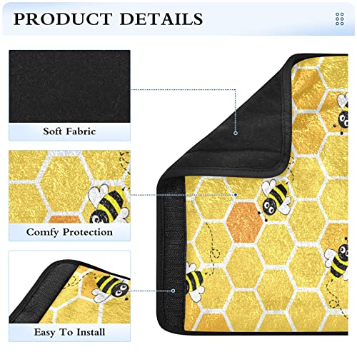 Мед Пчела Безбедносен Појас Опфаќа 2 Пакет Автомобилско Седиште Покрива Супер Мека Перница За Безбедносен Ремен За Возрасни Бебе