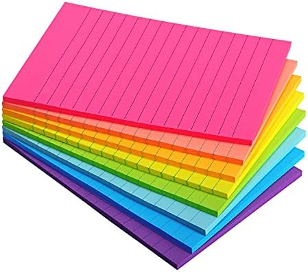 Лепливи белешки со линии 4x6 наредени лепливи белешки 8 светли мулти бои 8 влошки 35 лист/подлога