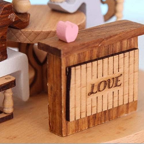 Lhllhl дрвена ротирачка музичка кутија часовница музика рачно изработена дрвена кутија занаетчиски додатоци ретро домашна декорација