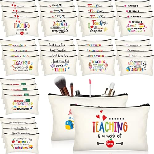 40 Парчиња Благодарност На Наставникот Подароци Торби За Шминка На Наставници 10 Стилови Торбичка За Моливи Платно Козметички Кеси