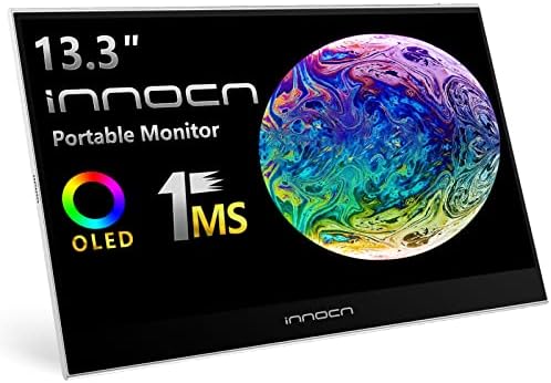 INNOCN Преносни Монитор 13.3 OLED Целосна HD 1080p DCI-P3 1MS 100000: 1 USB C Приклучок Игра Компјутерски Монитор Мини HDMI