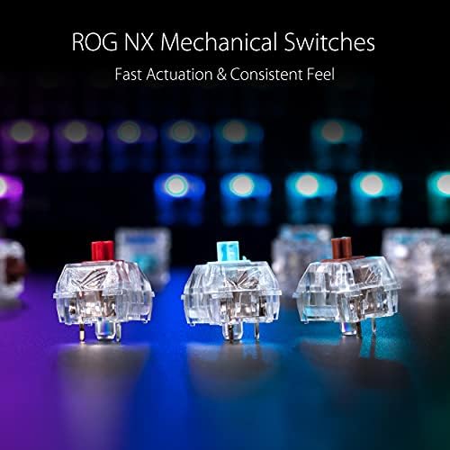 ASUS ROG FALCHION NX 65% Безжична Rgb Игри Механичка Тастатура | ROG NX Браун Тактилни Прекинувачи, PBT Doubleshot Keycaps, Жичен / 2.4 G