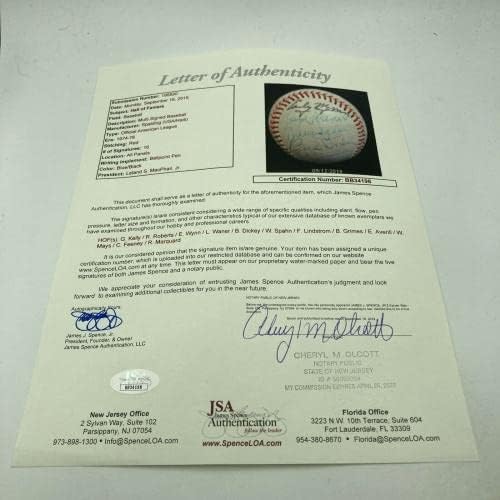 Вили мејс Рубе Маркард Џорџ Кели Куќа На Славните Мулти Потпишан Бејзбол ЈСА - Автограм Бејзбол