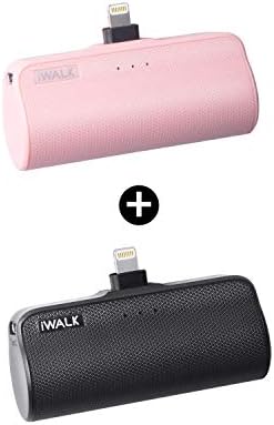 IWalk Mini Portable Charger за iPhone со вграден кабел, 3350mAh компатибилен со iPhone 11 Pro/XS/XS Max/XR/X/8/7/6/Plus AirPods