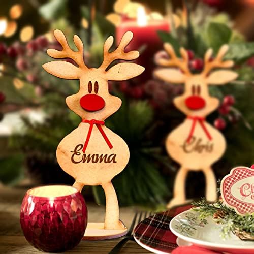 Обични хонорарни картички за ирватори на Дедо Мраз за поставување маса со имиња Персонализирани Божиќни трпеза за украси на трпезарија Број