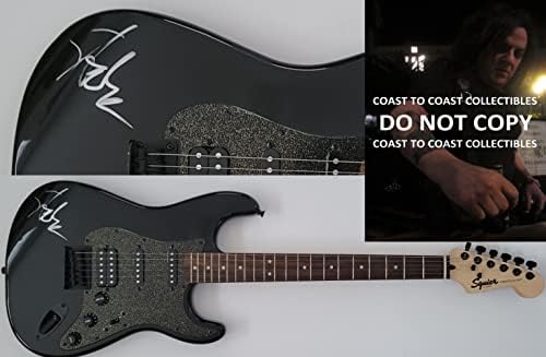 Стив Стивенс потпиша Fender Squier Electric Guitar COA точен доказ за автограмиран идол на Starвезда
