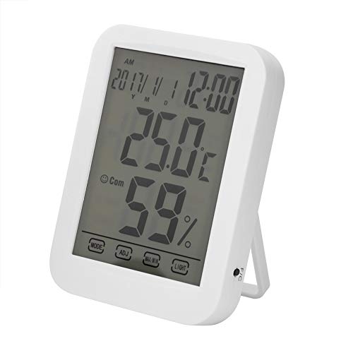 Дигитален Термометар И Мерач На Влажност, Домашен Термометар Допира Часовник Со Голем Екран Со Дигитален Монитор За Влажност На Температурата,