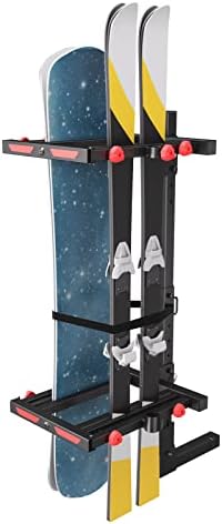 Bougerv Hitch Ski Skoark Rack со безбедносно заклучување наклон за пристап до багажникот