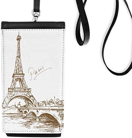 Телефонската чанта од Ајфеловата Париз Франција, виси мобилна торбичка со црн џеб