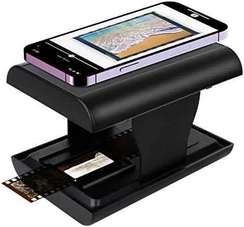 Скенер за мобилни филмови, слајд од 35мм и негативен скенер за стари слајдови до JPG, погоден за iPhone и паметен телефон,