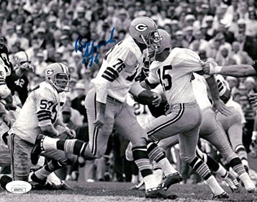Боб Скоронски потпиша автограмиран 8x10 Photo Packers B/W наспроти Raiders JSA AB54771 - Автограмирани НФЛ фотографии