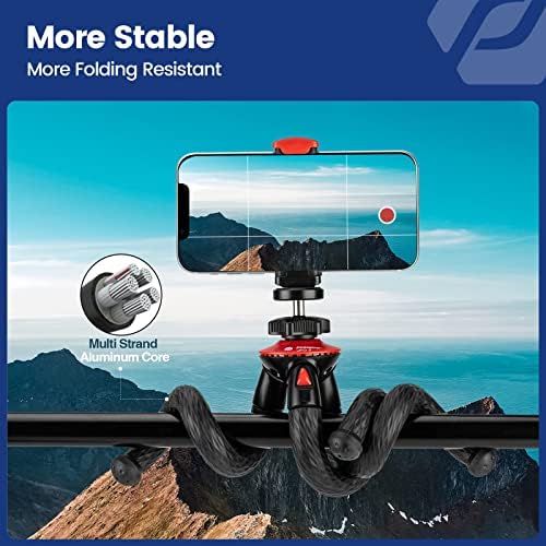 Fotopro Extendable Selfie Stick со држач за телефони, рачен флексибилен статив за паметен телефон, преносен статив за iPhone и камера